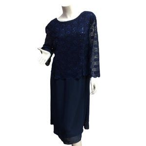 Sally 2XL Plus Size Women's Blue Shiny Dress